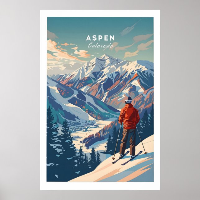 Affiche de ski Aspen 1 (Devant)