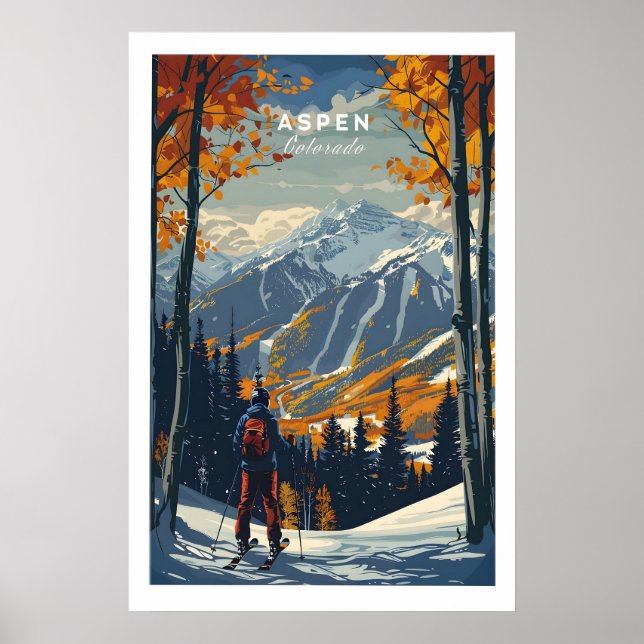 Affiche de ski Aspen Print 1 (Devant)