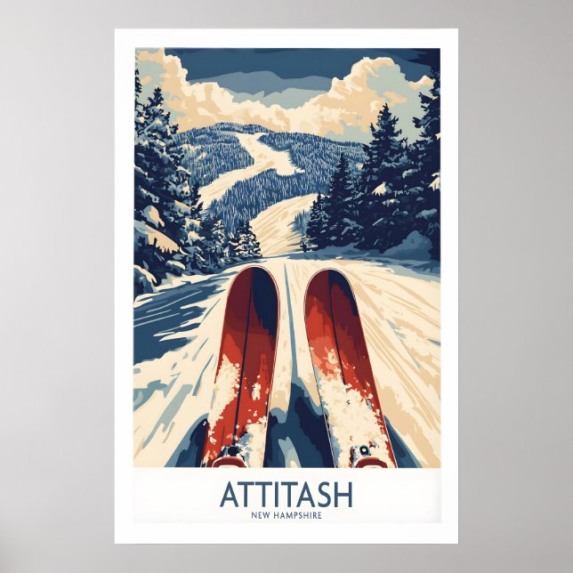 Affiche de ski Attitash 1 (Devant)