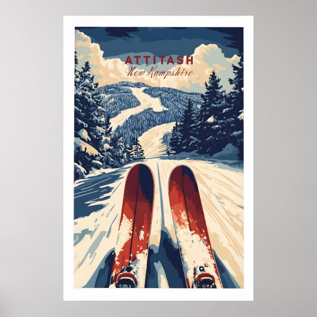 Affiche de ski Attitash 1 (Devant)