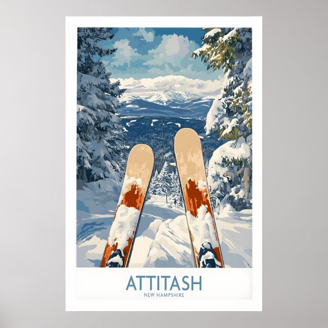 Affiche de ski Attitash New Hampshire 1 (Devant)