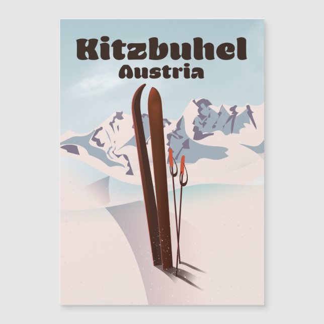 affiche de ski autrichienne de Kitzbuhel (Devant)