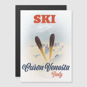 Affiche de ski Curon Venosta Italie