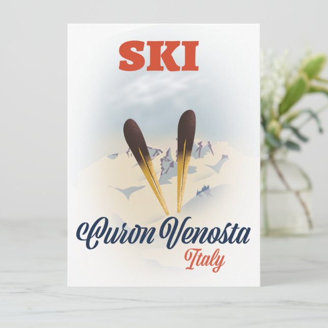 Affiche de ski Curon Venosta Italie (Debout devant)