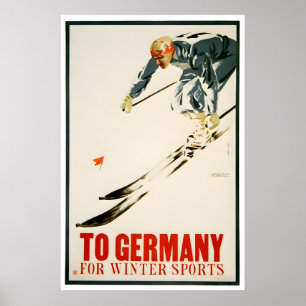 Affiche de ski d'Allemagne Art allemand Impression