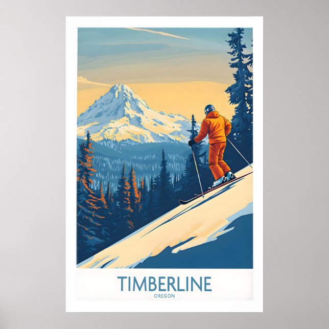 Affiche de ski d'art mural de Timberline 1 (Devant)