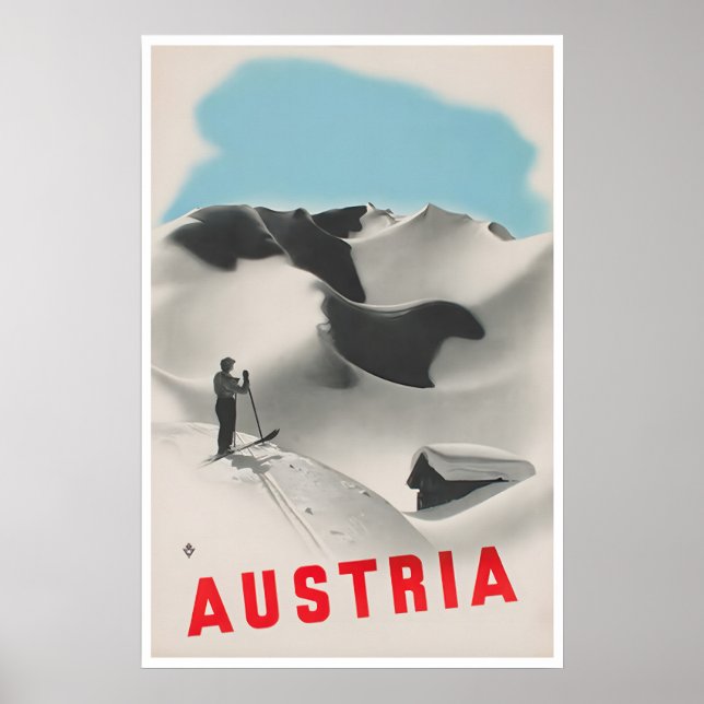 Affiche de ski d'Autriche Art autrichien Voyage vi (Devant)