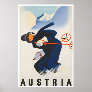 Affiche de ski d'Autriche Impression d'art de voya