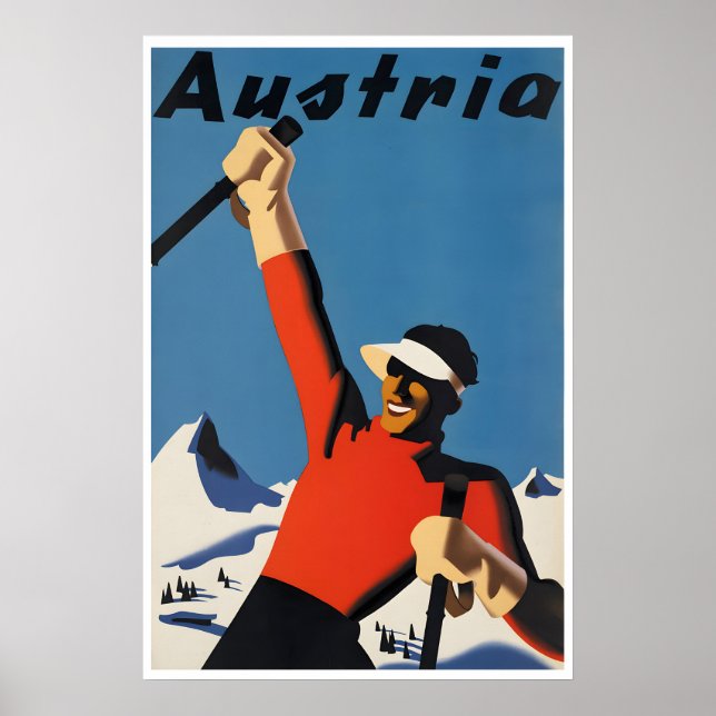 Affiche de ski d'Autriche Impression de ski Art au (Devant)