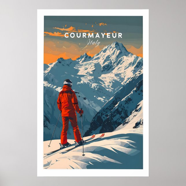 Affiche de ski de Courmayeur - Italie 1 (Devant)