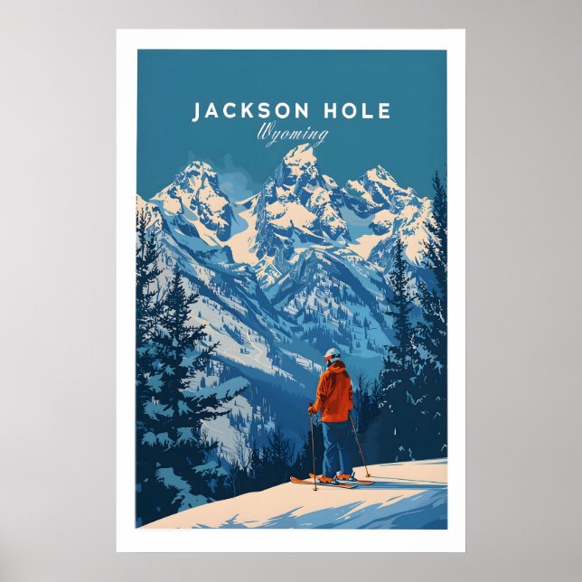 Affiche de ski de Jackson Hole - Wyoming 1 (Devant)
