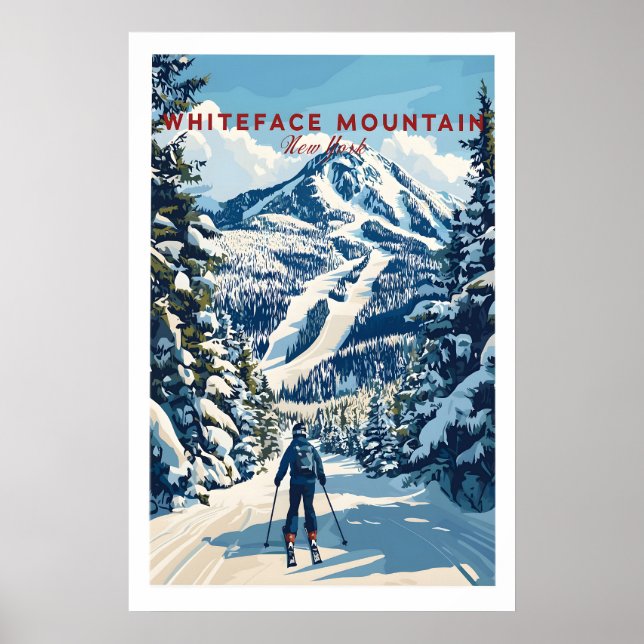 Affiche de ski de la montagne Whiteface 1 (Devant)