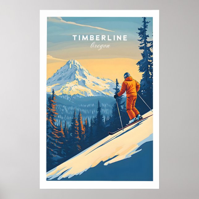 Affiche de ski de l'Oregon Timberline Print 1 (Devant)