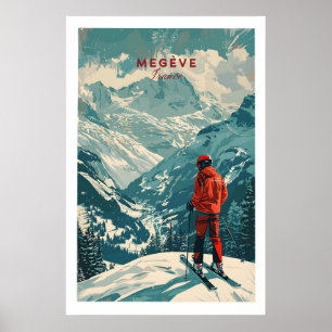 Affiche de ski de Megève - France 1