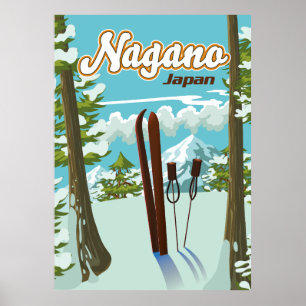 Affiche de ski de Nagano Japon