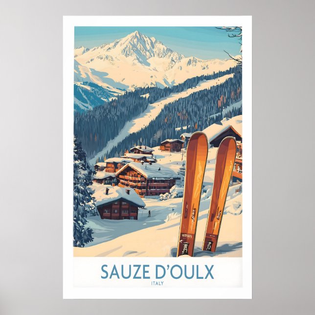 Affiche de ski de Sauze d'Oulx 1 (Devant)