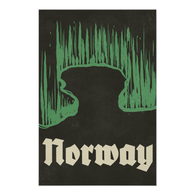 Affiche de ski de voyage en Norvège (Devant)