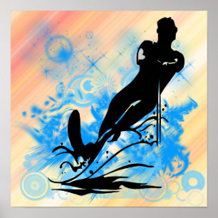 Affiche de ski d'eau