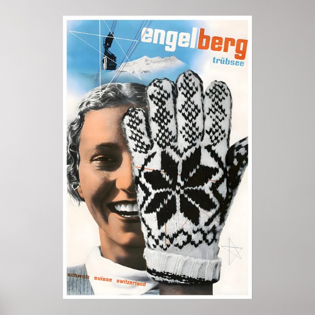 Affiche de ski d'Engelberg Suisse Art Impression s (Devant)
