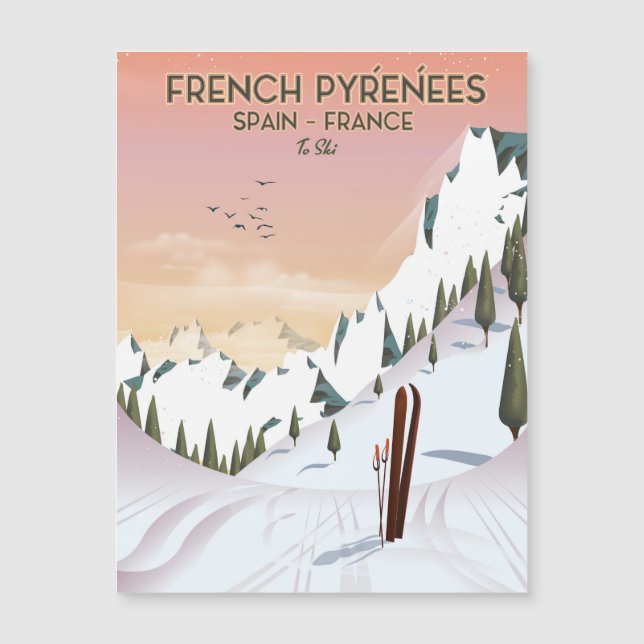 Affiche de ski des Pyrénées françaises (Devant)