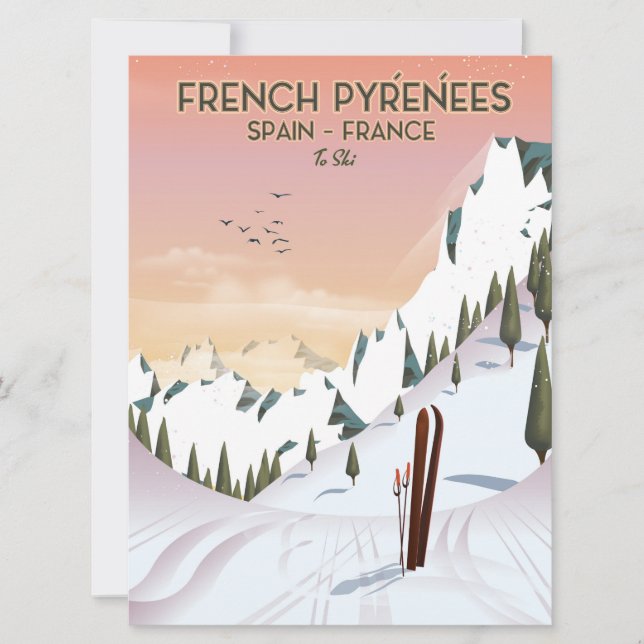 Affiche de ski des Pyrénées françaises (Devant)