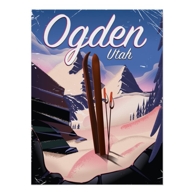 affiche de ski d'Ogden, Utah (Devant)