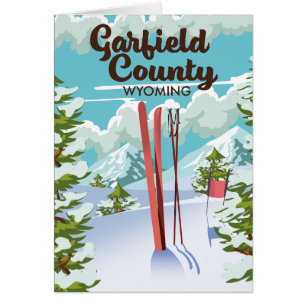Affiche de ski du comté de Garfield Wyoming