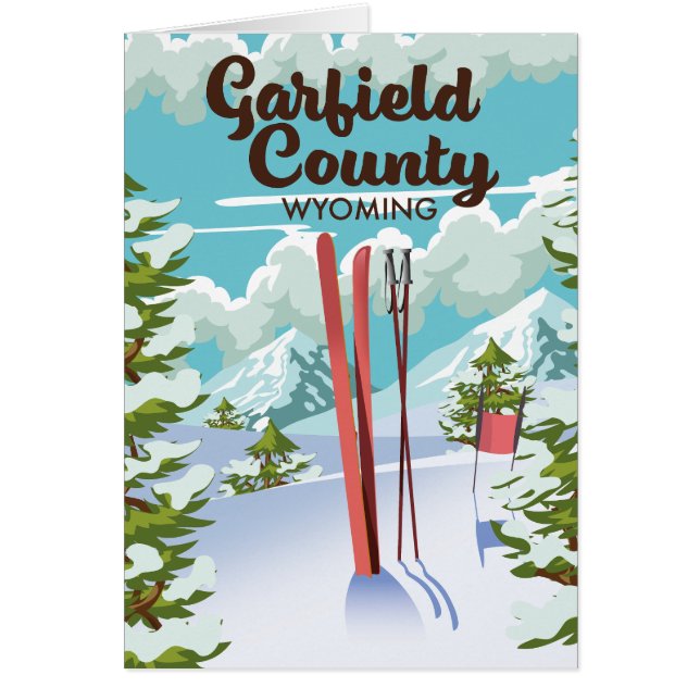 Affiche de ski du comté de Garfield Wyoming (Devant)