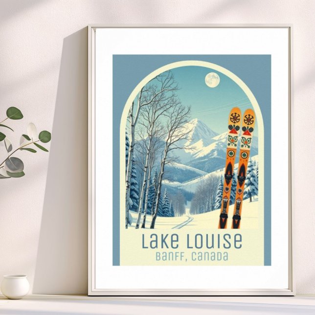 Affiche de ski du lac Louise Banff Alberta Canada (Créateur téléchargé)