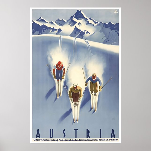 Affiche de ski en Autriche Impression de voyage Mu (Devant)
