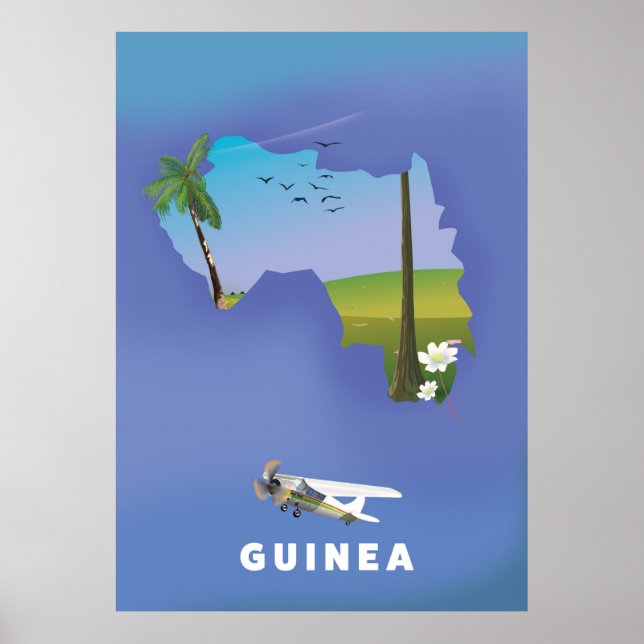 Affiche de ski en Guinée Afrique du Sud. (Devant)