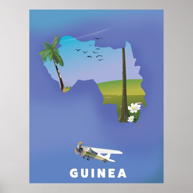 Affiche de ski en Guinée Afrique du Sud. (Devant)