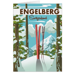 Affiche de ski Engelberg Suisse