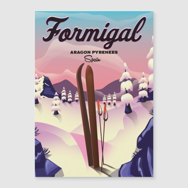 Affiche de ski Formigal Aragon Espagne. (Devant)