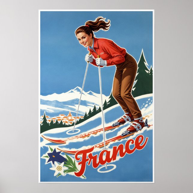 Affiche de ski France (Devant)