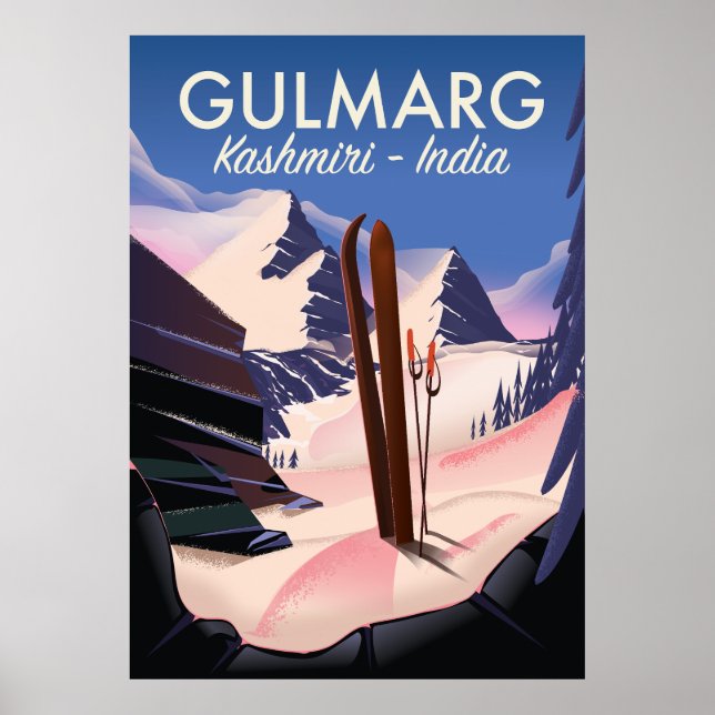Affiche de ski Gulmarg Kashmiri Inde (Devant)