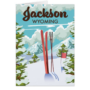 Affiche de ski Jackson Wyoming