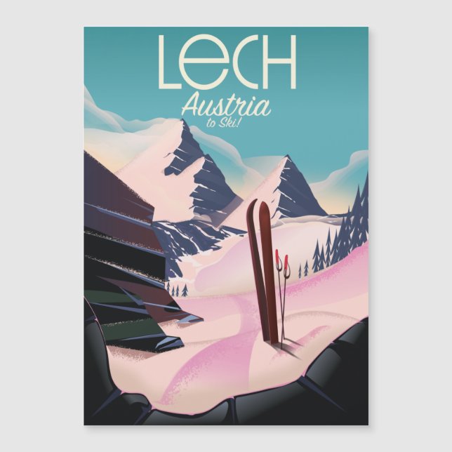 Affiche de ski Lech Austria. (Devant)