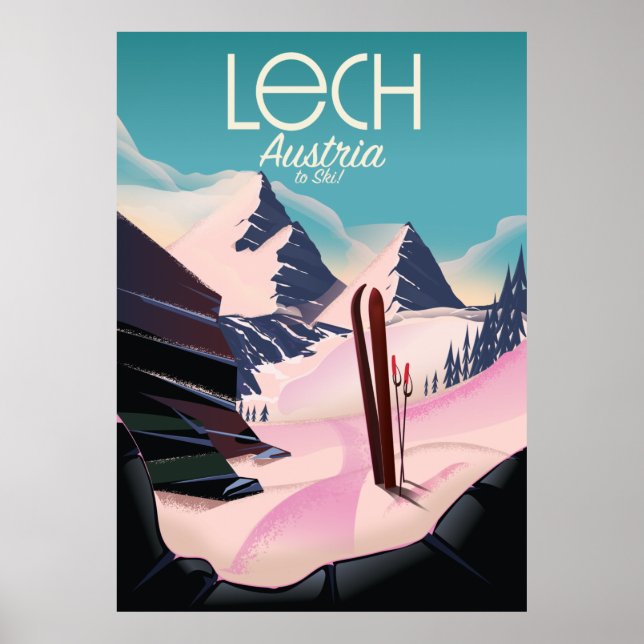 Affiche de ski Lech Autriche. (Devant)