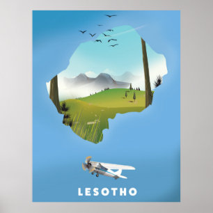 Affiche de ski Lesotho Afrique du Sud