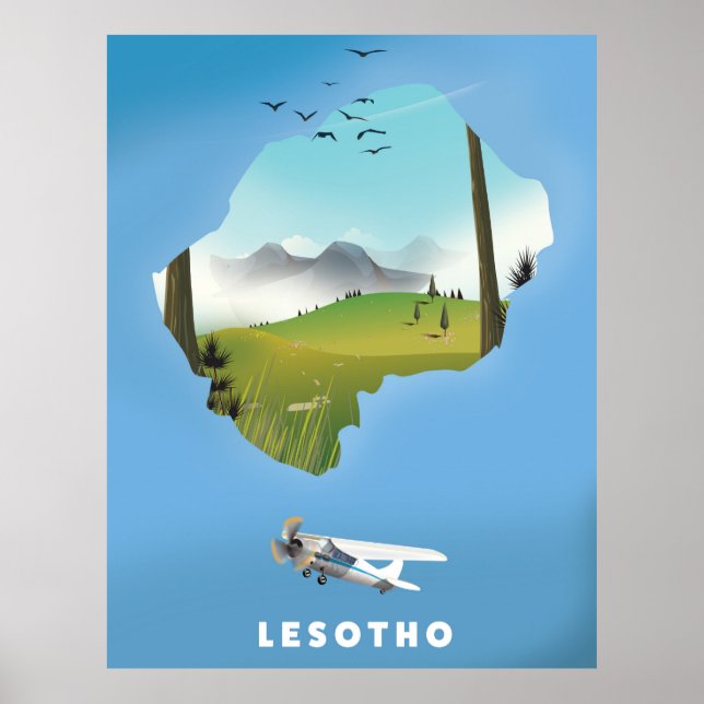 Affiche de ski Lesotho Afrique du Sud (Devant)