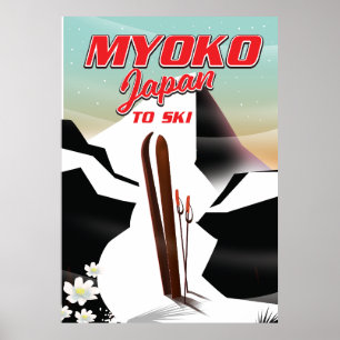 affiche de ski myoko japon