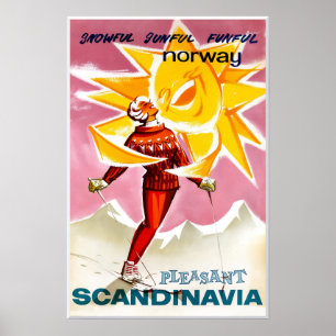 Affiche de ski norvégienne