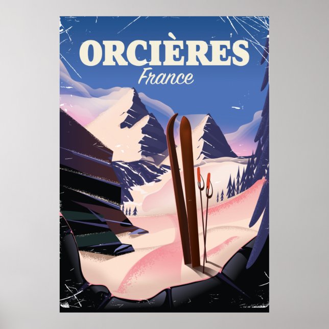Affiche de ski ORCIÈRES france (Devant)
