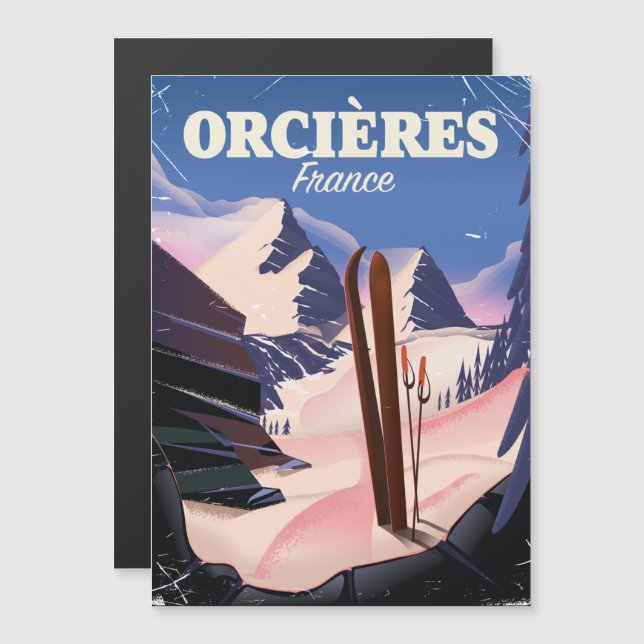 Affiche de ski ORCIÈRES france (Devant / Derrière)