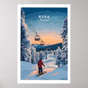 Affiche de ski Ruka Finlande 1