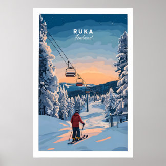 Affiche de ski Ruka Finlande 1