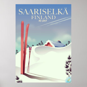 Affiche de ski Saariselkä Finlande