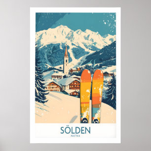 Affiche de ski Sölden Autriche 1