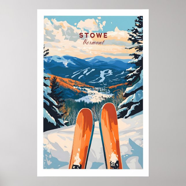 Affiche de ski Stowe Vermont 1 (Devant)